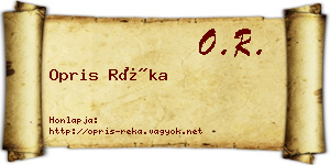 Opris Réka névjegykártya